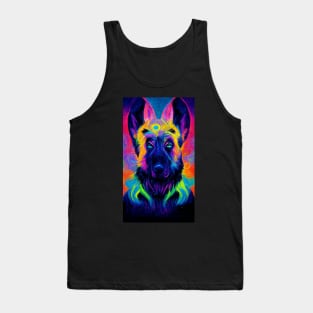 Psychedelic German Shepherd Dog Tank Top